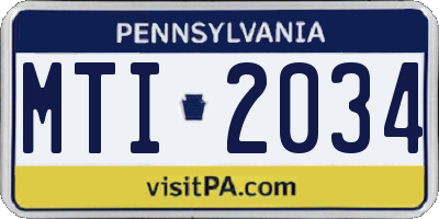 PA license plate MTI2034