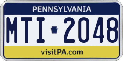 PA license plate MTI2048