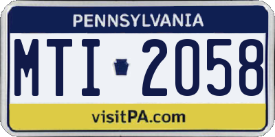 PA license plate MTI2058