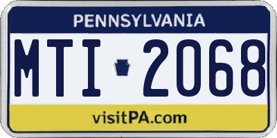 PA license plate MTI2068
