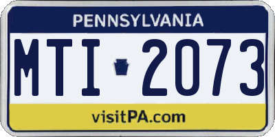 PA license plate MTI2073