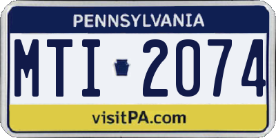 PA license plate MTI2074