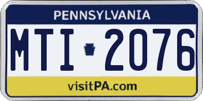 PA license plate MTI2076