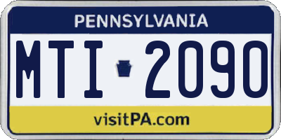 PA license plate MTI2090