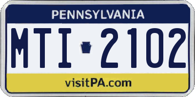 PA license plate MTI2102