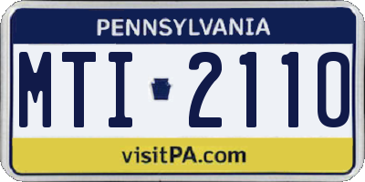 PA license plate MTI2110