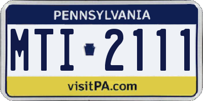 PA license plate MTI2111