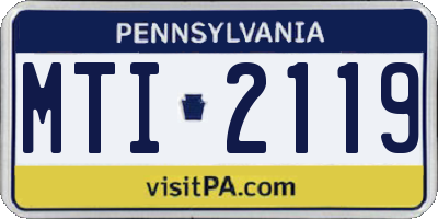 PA license plate MTI2119