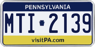 PA license plate MTI2139