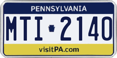 PA license plate MTI2140