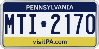 PA license plate MTI2170
