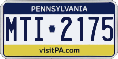 PA license plate MTI2175