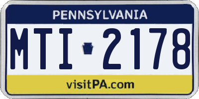 PA license plate MTI2178