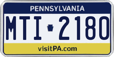PA license plate MTI2180