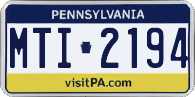 PA license plate MTI2194