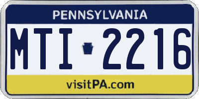 PA license plate MTI2216