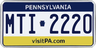 PA license plate MTI2220