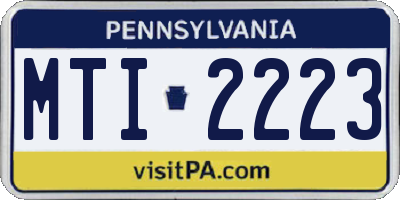 PA license plate MTI2223