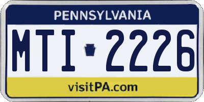 PA license plate MTI2226