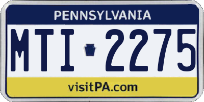 PA license plate MTI2275