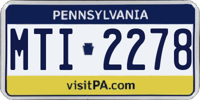 PA license plate MTI2278