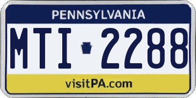 PA license plate MTI2288