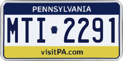 PA license plate MTI2291