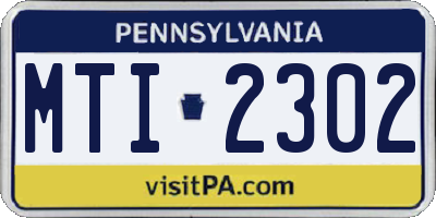 PA license plate MTI2302