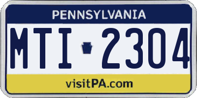 PA license plate MTI2304