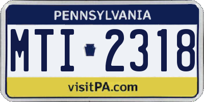 PA license plate MTI2318