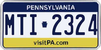 PA license plate MTI2324