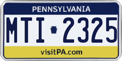 PA license plate MTI2325