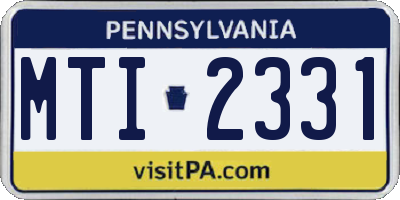 PA license plate MTI2331