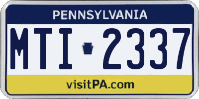 PA license plate MTI2337