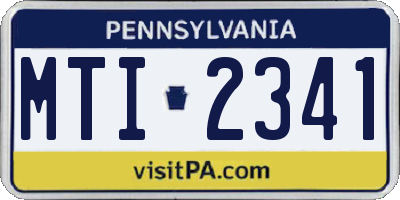 PA license plate MTI2341