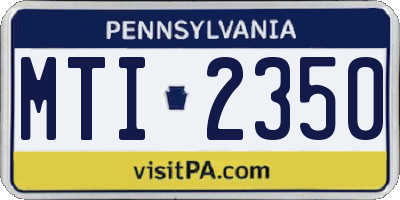 PA license plate MTI2350