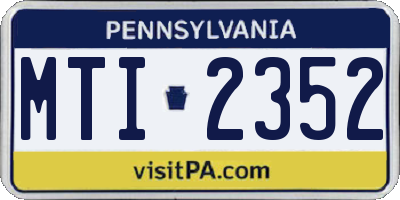 PA license plate MTI2352