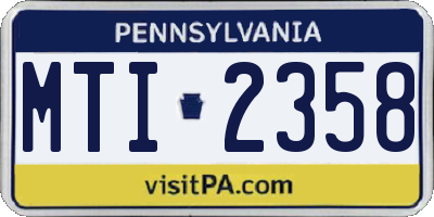 PA license plate MTI2358