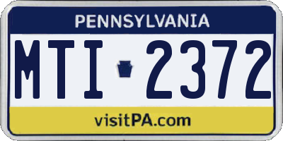 PA license plate MTI2372