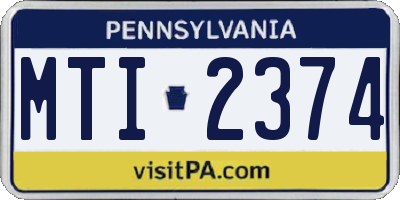 PA license plate MTI2374