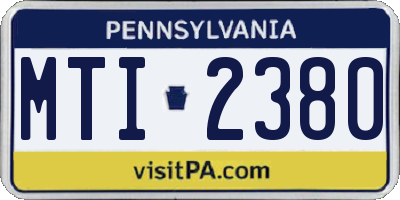 PA license plate MTI2380