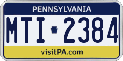 PA license plate MTI2384