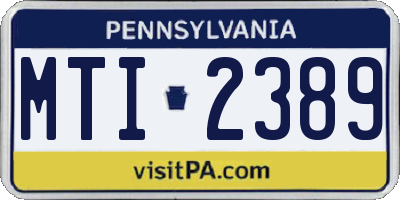 PA license plate MTI2389