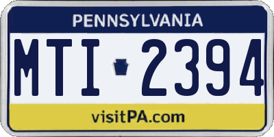PA license plate MTI2394