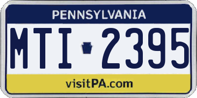 PA license plate MTI2395