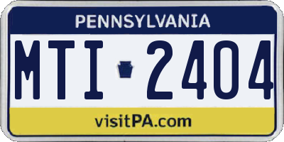 PA license plate MTI2404