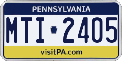 PA license plate MTI2405