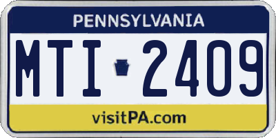 PA license plate MTI2409