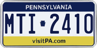 PA license plate MTI2410