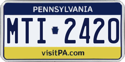 PA license plate MTI2420